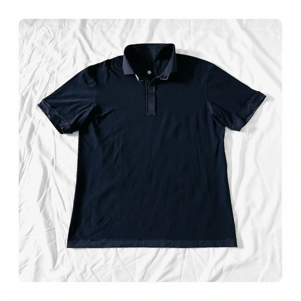 ★ Lululemon Men’s Short Sleeve Polo Shirt - Navy ★ - Picture 13 of 16